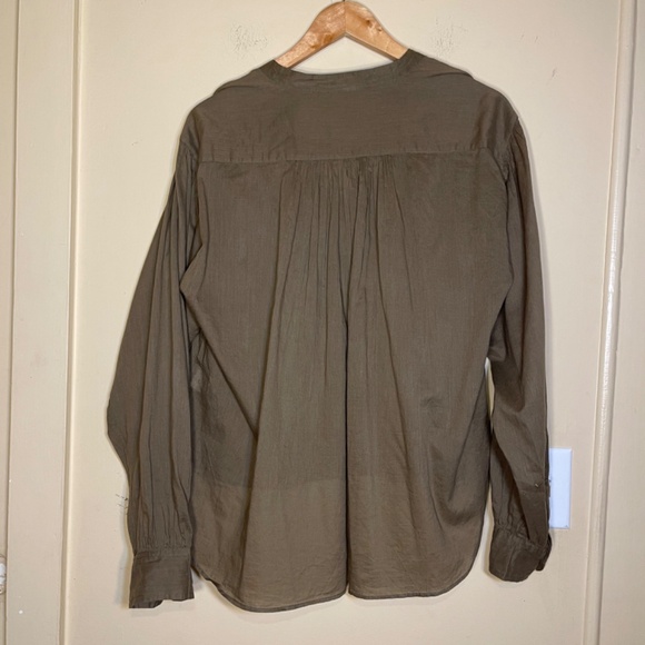 Buck Mason Olive Button-Up Blouse - Picture 5 of 10